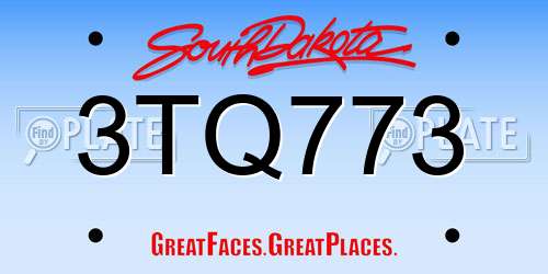 3TQ773 South Dakota License Plate