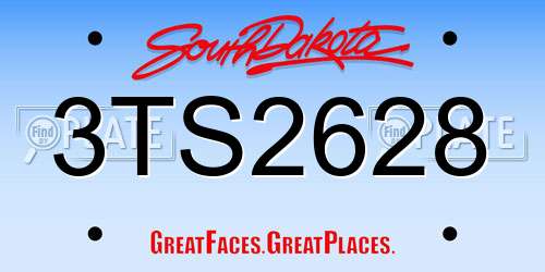 3TS2628 South Dakota License Plate
