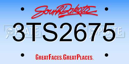 3TS2675 South Dakota License Plate