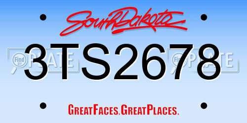 3TS2678 South Dakota License Plate