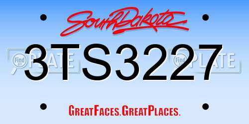 3TS3227 South Dakota License Plate