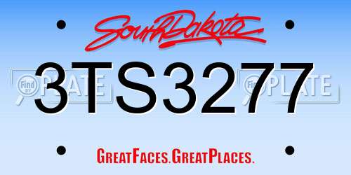 3TS3277 South Dakota License Plate