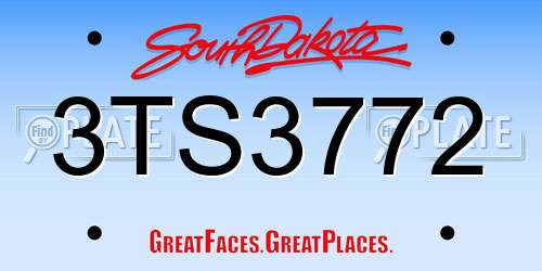 3TS3772 South Dakota License Plate