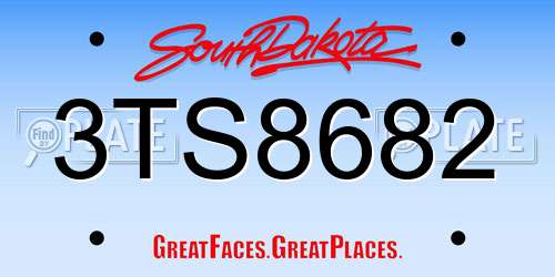 3TS8682 South Dakota License Plate