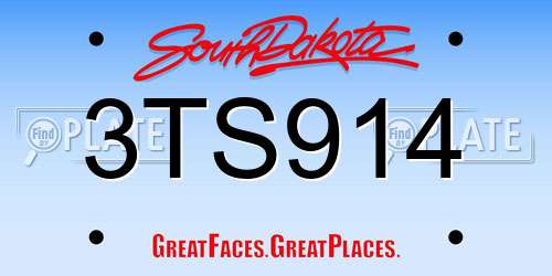 3TS914 South Dakota License Plate