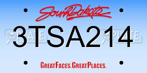 3TSA214 South Dakota License Plate