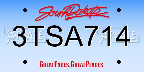3TSA714 South Dakota License Plate