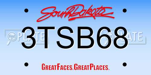 3TSB68 South Dakota License Plate