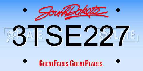 3TSE227 South Dakota License Plate