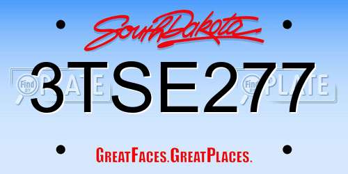 3TSE277 South Dakota License Plate