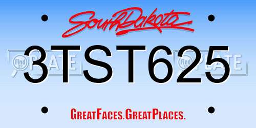 3TST625 South Dakota License Plate