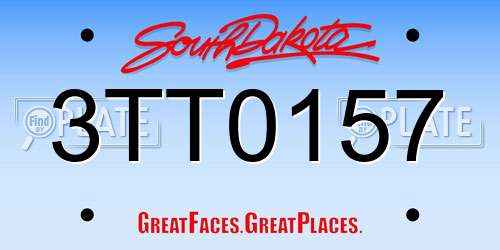 3TT0157 South Dakota License Plate