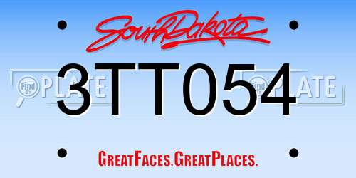 3TT054 South Dakota License Plate