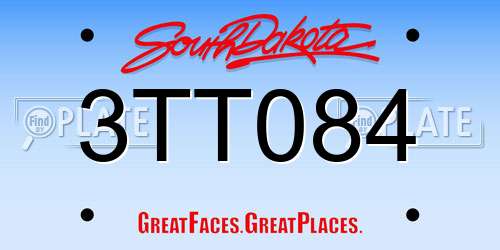 3TT084 South Dakota License Plate