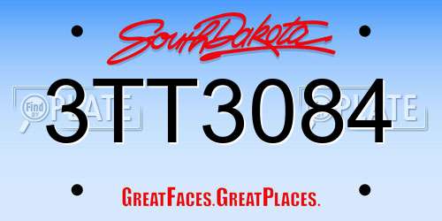 3TT3084 South Dakota License Plate