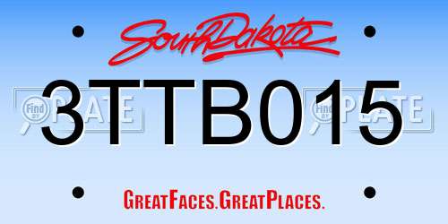 3TTB015 South Dakota License Plate