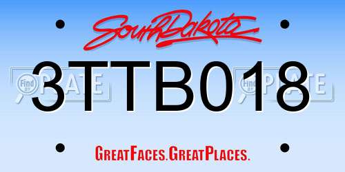 3TTB018 South Dakota License Plate