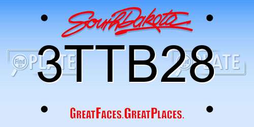 3TTB28 South Dakota License Plate