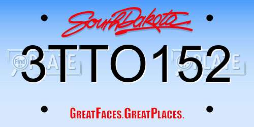 3TTO152 South Dakota License Plate