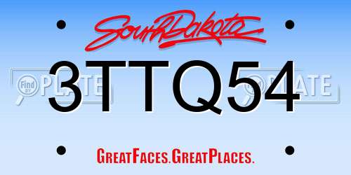 3TTQ54 South Dakota License Plate