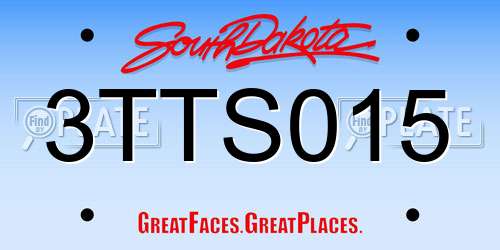 3TTS015 South Dakota License Plate