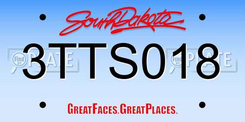 3TTS018 South Dakota License Plate