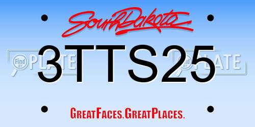3TTS25 South Dakota License Plate