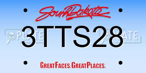 3TTS28 South Dakota License Plate