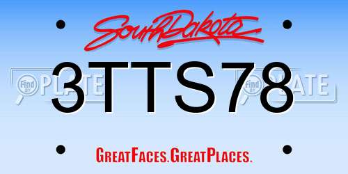 3TTS78 South Dakota License Plate