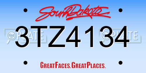 3TZ4134 South Dakota License Plate