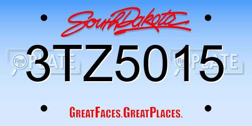 3TZ5015 South Dakota License Plate