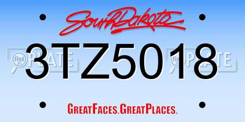 3TZ5018 South Dakota License Plate