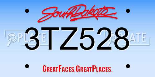 3TZ528 South Dakota License Plate