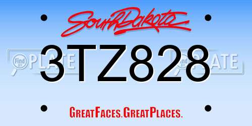 3TZ828 South Dakota License Plate