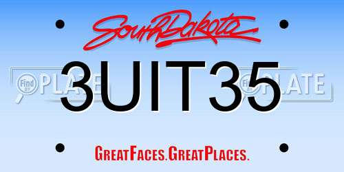3UIT35 South Dakota License Plate
