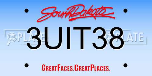 3UIT38 South Dakota License Plate