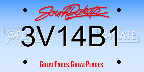 3V14B1 South Dakota License Plate