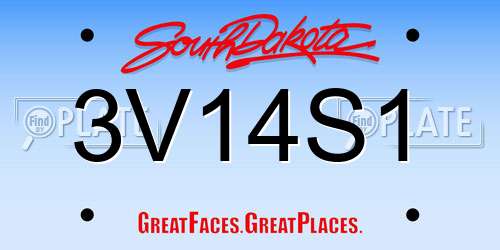 3V14S1 South Dakota License Plate