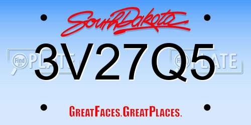 3V27Q5 South Dakota License Plate