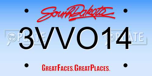 3VVO14 South Dakota License Plate