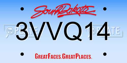3VVQ14 South Dakota License Plate