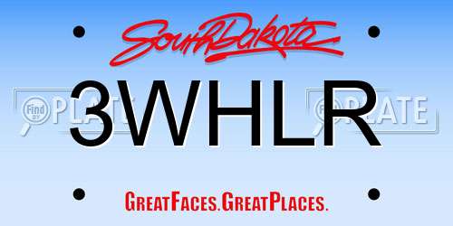 3WHLR South Dakota License Plate