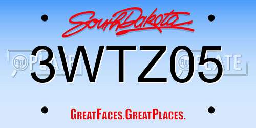 3WTZ05 South Dakota License Plate