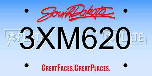 3XM620 South Dakota License Plate