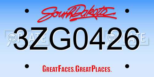 3ZG0426 South Dakota License Plate