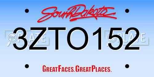 3ZTO152 South Dakota License Plate