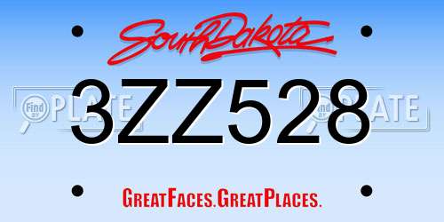 3ZZ528 South Dakota License Plate