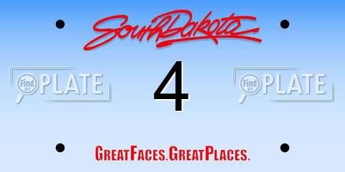 4 South Dakota License Plate