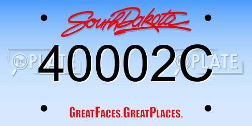 40002C South Dakota License Plate
