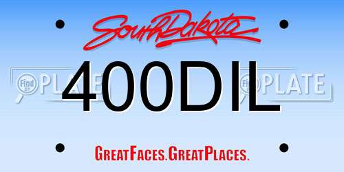 400DIL South Dakota License Plate